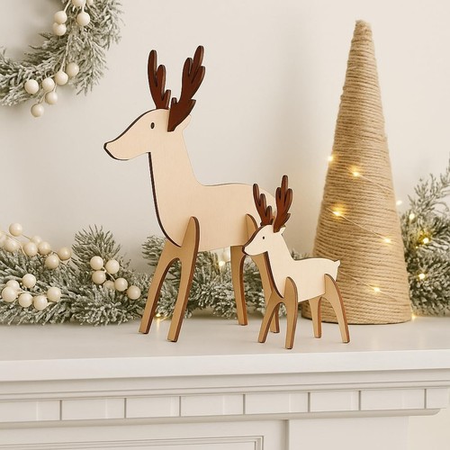 Renne natale legno set - in,